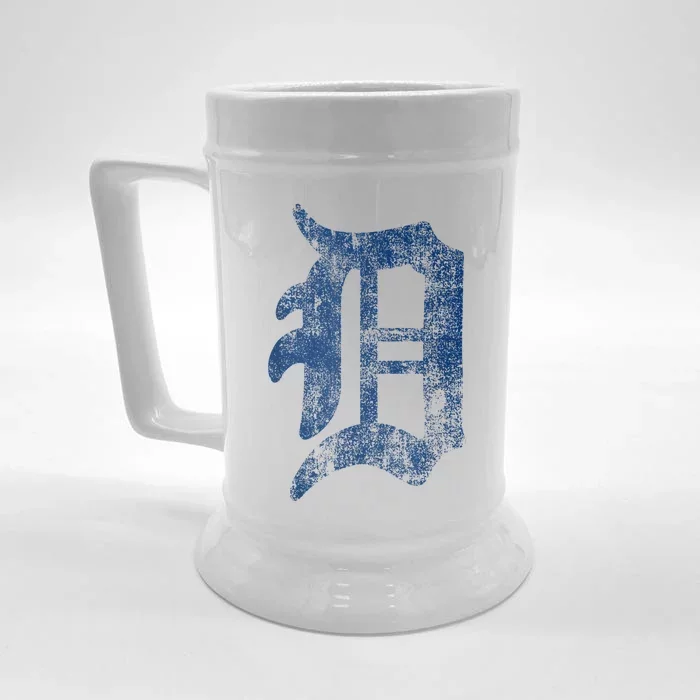 Retro Detroit Letter D Throwback Design Front & Back Beer Stein