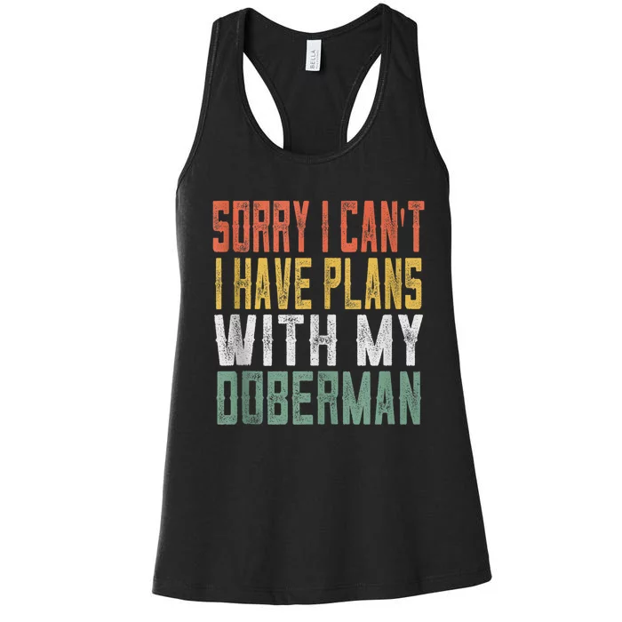 Retro Dog Lover Gag Gifts For And Doberman Lover Tank Top Women's Racerback Tank