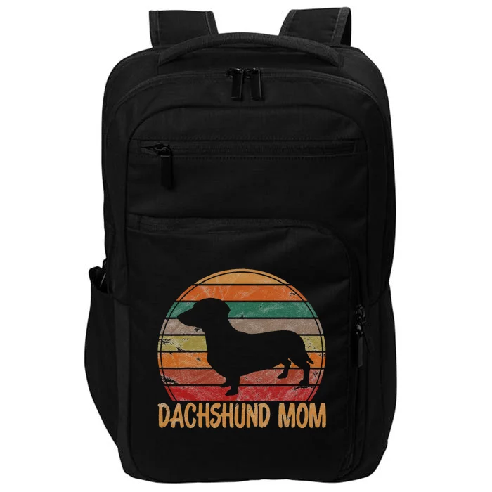 Retro Dachshund Mom Gift Doxie Dog Owner Mother Pet Mama Impact Tech Backpack