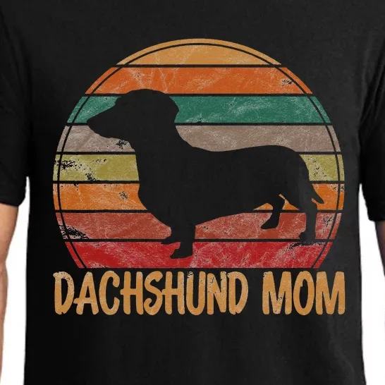 Retro Dachshund Mom Gift Doxie Dog Owner Mother Pet Mama Pajama Set