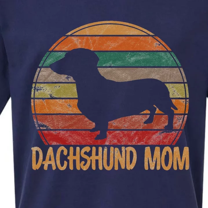 Retro Dachshund Mom Gift Doxie Dog Owner Mother Pet Mama Sueded Cloud Jersey T-Shirt