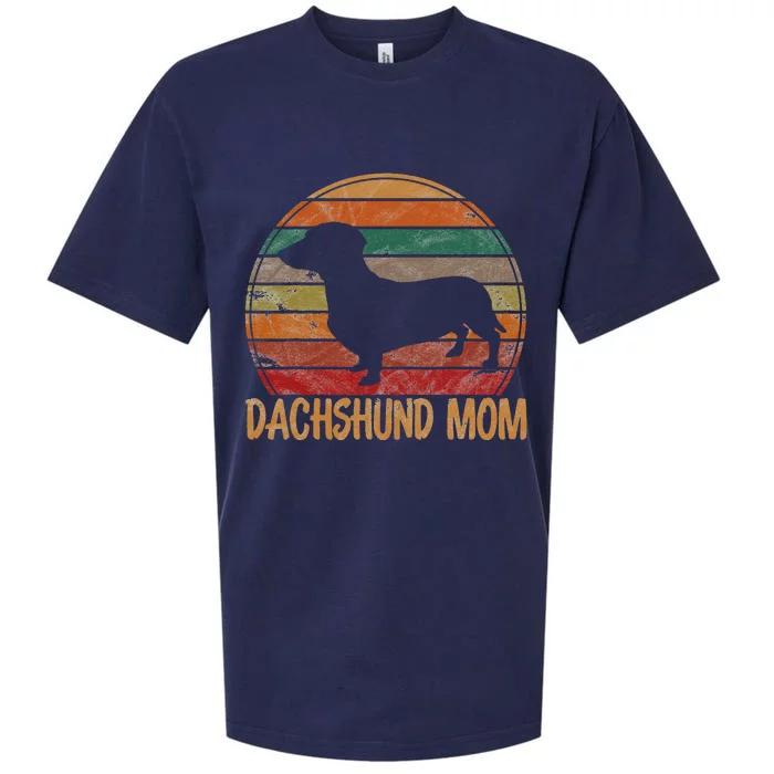 Retro Dachshund Mom Gift Doxie Dog Owner Mother Pet Mama Sueded Cloud Jersey T-Shirt