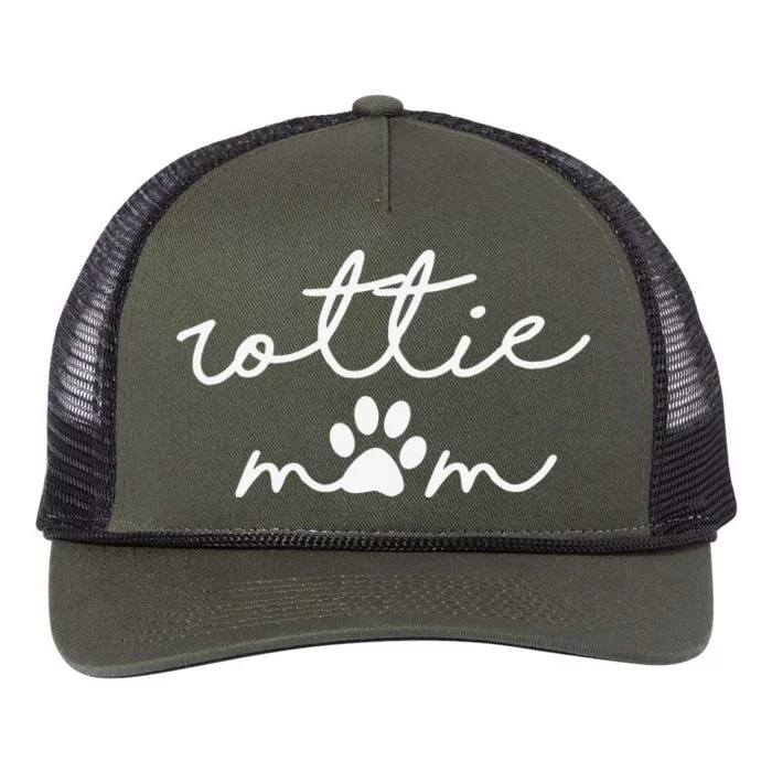 Rottweiler Dog Mama Rottie Mom Retro Rope Trucker Hat Cap