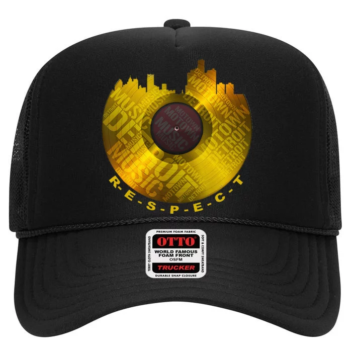 Respect Detroit Motown Respec High Crown Mesh Trucker Hat