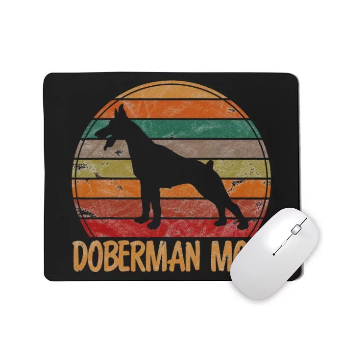 Retro Doberman Mom Gift Dog Mother Pet Pinschers Dobie Mama Mousepad