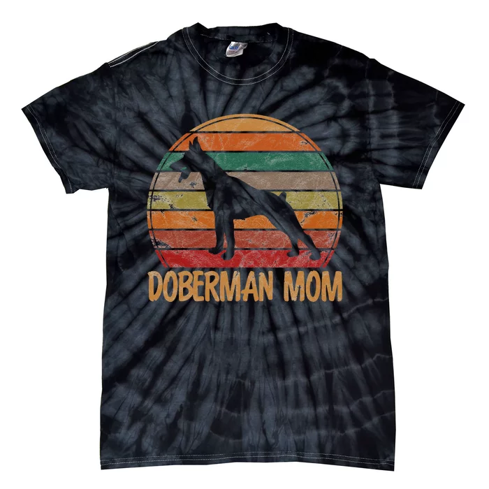 Retro Doberman Mom Gift Dog Mother Pet Pinschers Dobie Mama Tie-Dye T-Shirt