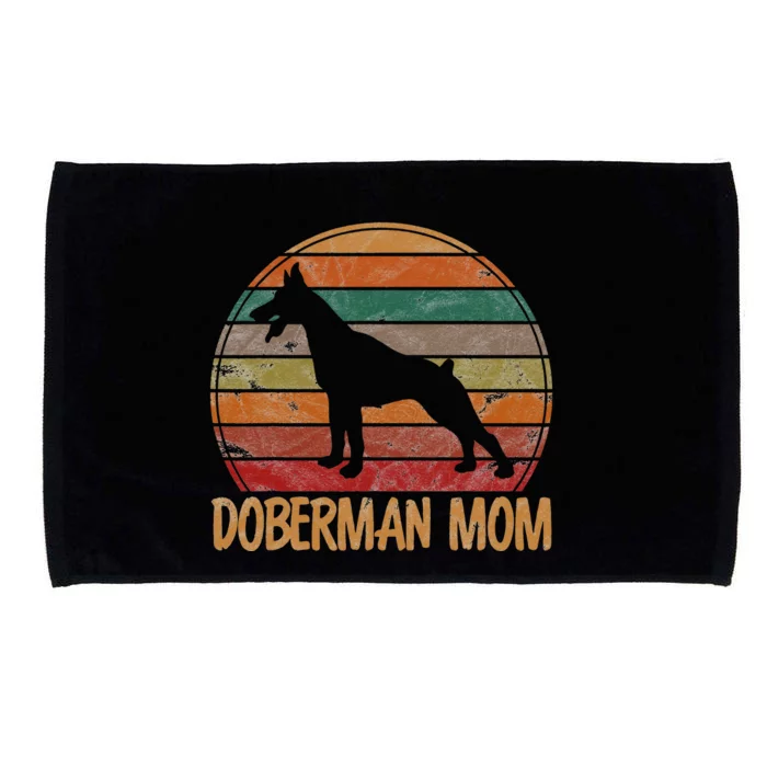 Retro Doberman Mom Gift Dog Mother Pet Pinschers Dobie Mama Microfiber Hand Towel