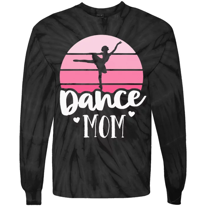 Retro Dance Mom Vintage Pink Ballerina Ballet Dancer Tie-Dye Long Sleeve Shirt