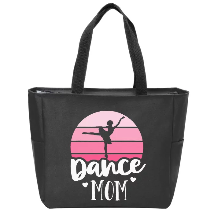 Retro Dance Mom Vintage Pink Ballerina Ballet Dancer Zip Tote Bag