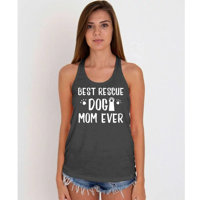 Rescue Dog Mom Sweatshirt For Mommies Of Shelter Pups Women's Knotted Racerback Tank