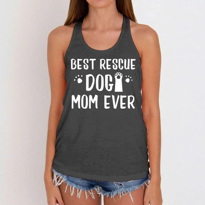 Rescue Dog Mom Sweatshirt For Mommies Of Shelter Pups Women's Knotted Racerback Tank