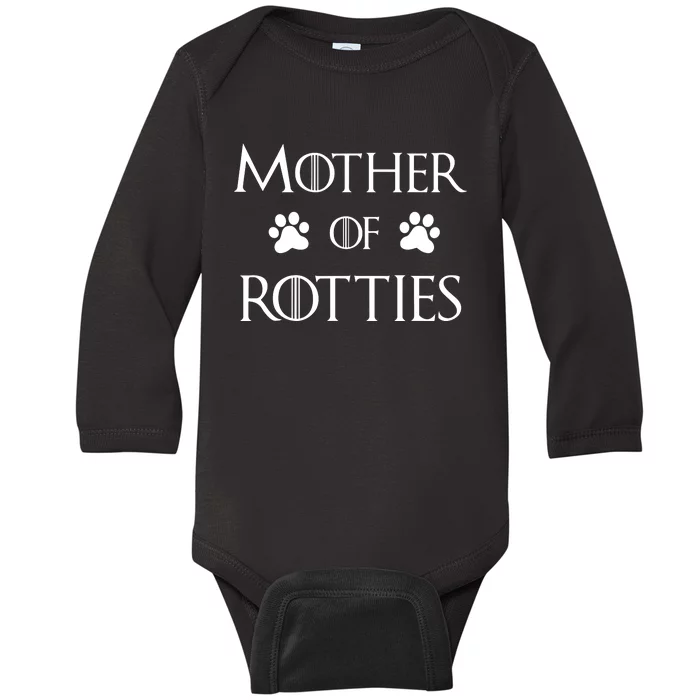 Rottie Dog Mom Shirt, Mother Of Rotties Baby Long Sleeve Bodysuit