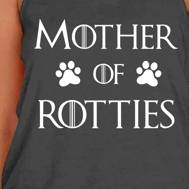 Rottie Dog Mom Shirt, Mother Of Rotties Women's Knotted Racerback Tank