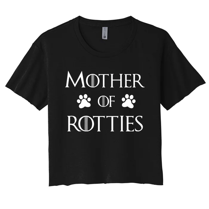 Rottie Dog Mom Shirt, Mother Of Rotties Women's Crop Top Tee