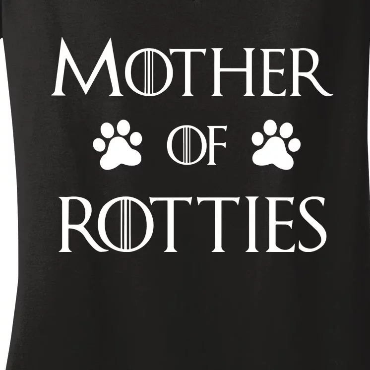 Rottie Dog Mom Shirt, Mother Of Rotties Women's V-Neck T-Shirt