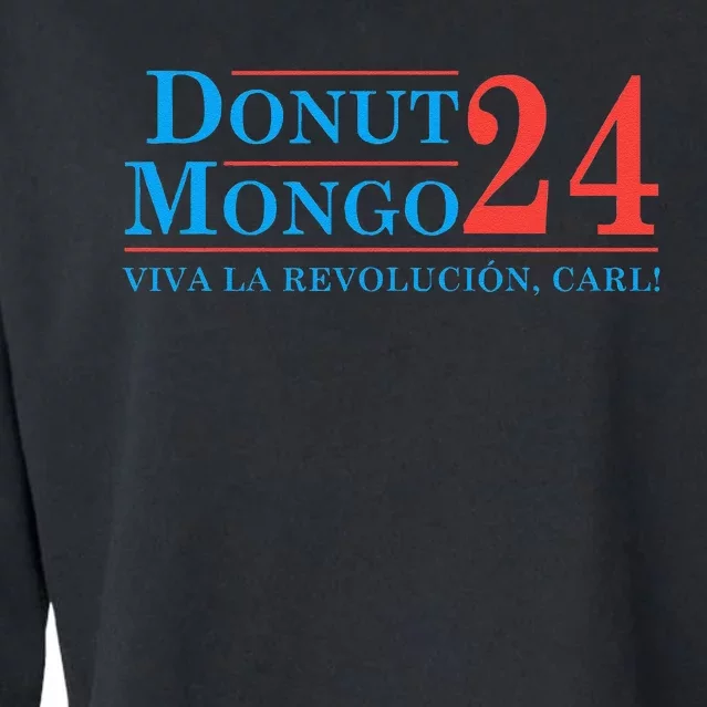 Retro Donut Mongo 2024 Funny Meme Cropped Pullover Crew