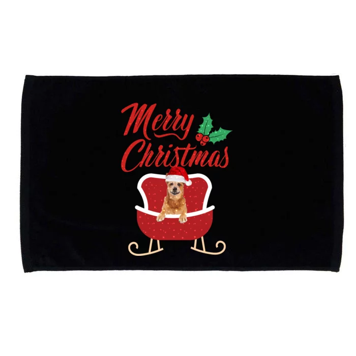 RedHeeler Dog Merry Christmas Design For The Holiday Season! Microfiber Hand Towel