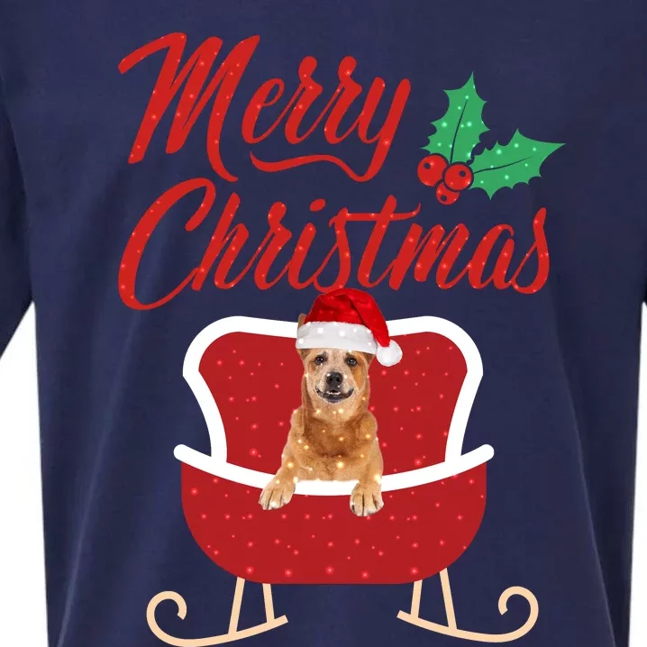 RedHeeler Dog Merry Christmas Design For The Holiday Season! Sueded Cloud Jersey T-Shirt