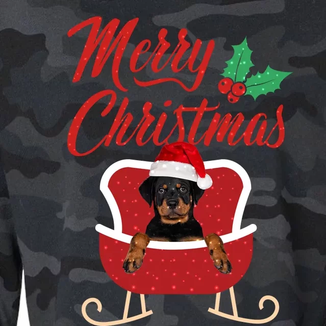 Rottweiler Dog Merry Christmas Design For The Holiday Season! Cropped Pullover Crew