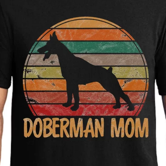 Retro Doberman Mom Gift Dog Mother Pet Pinschers Pajama Set