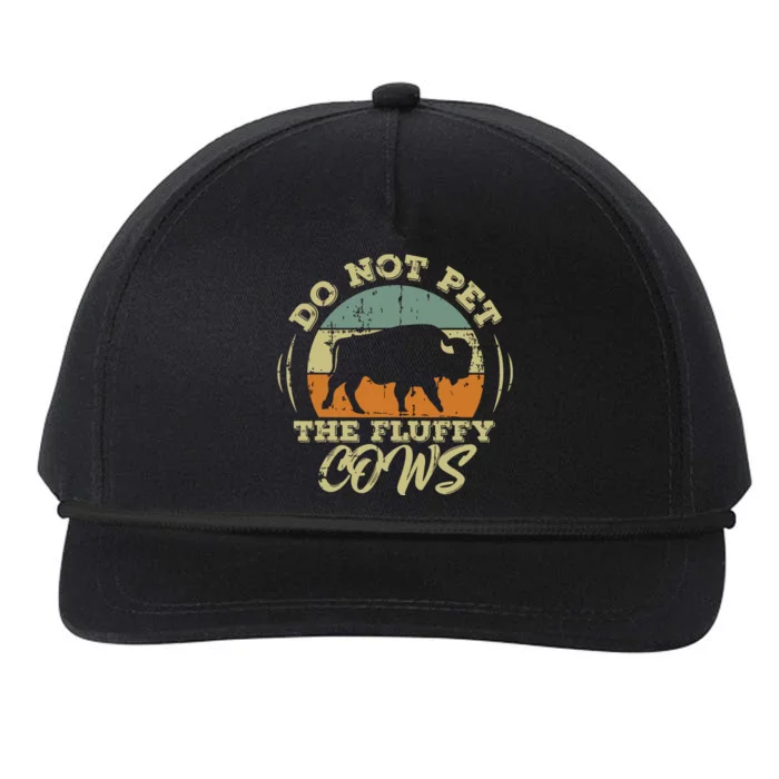 Retro Do Not Pet The Fluffy Cows Vintage Bison Buffalo Snapback Five-Panel Rope Hat