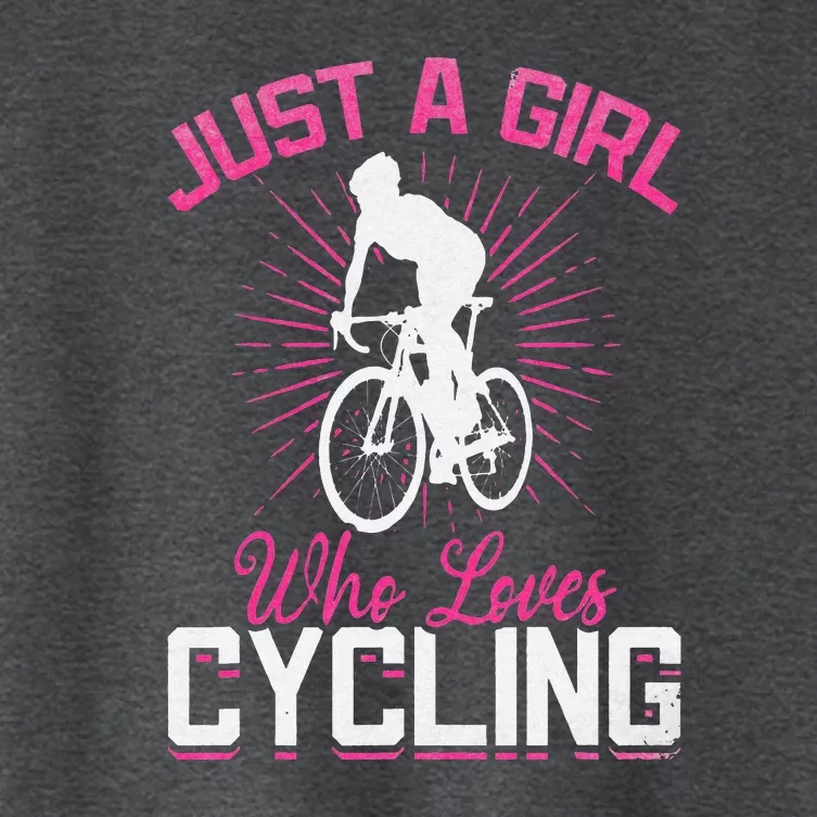 Racing Bike Girls Just A Girl Who Loves Cycling Cyclist Girl Women's Crop Top Tee