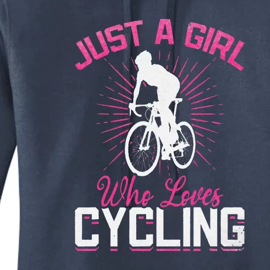 Racing Bike Girls Just A Girl Who Loves Cycling Cyclist Girl Women's Pullover Hoodie