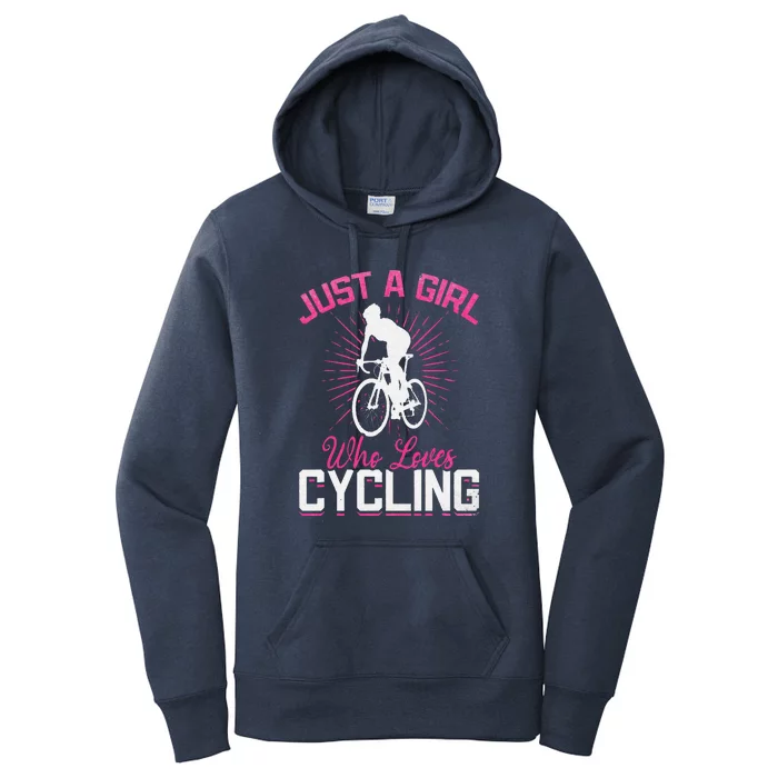 Racing Bike Girls Just A Girl Who Loves Cycling Cyclist Girl Women's Pullover Hoodie