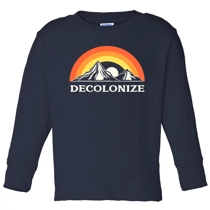 Retro Decolonize Native American Social Justice Civil Rights Toddler Long Sleeve Shirt