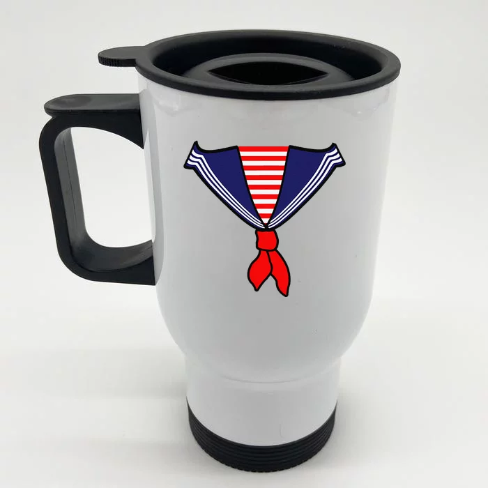 Retro Deckhand Nautical Sailor Halloween Fancy Dress Costume Front & Back Stainless Steel Travel Mug