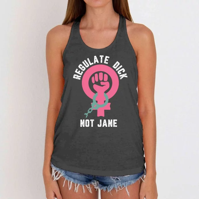 Regulate Dick Not Jane Women Power Women's Knotted Racerback Tank