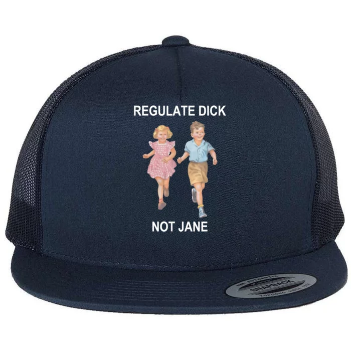 Regulate Dick Not Jane Flat Bill Trucker Hat