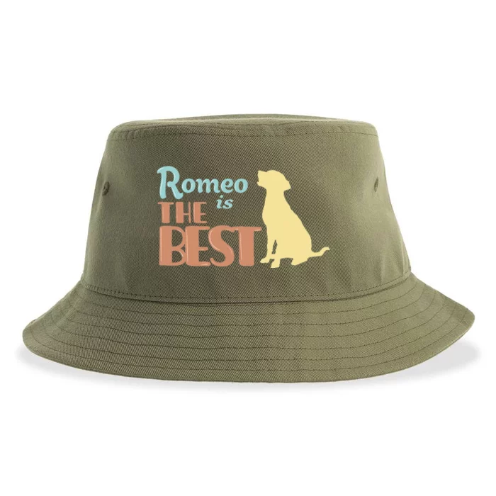 Romeo Dog Name Romeo Puppy Gift Sustainable Bucket Hat