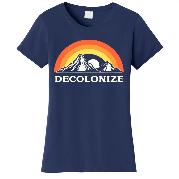 Retro Decolonize Native American Social Justice Civil Rights Women's T-Shirt