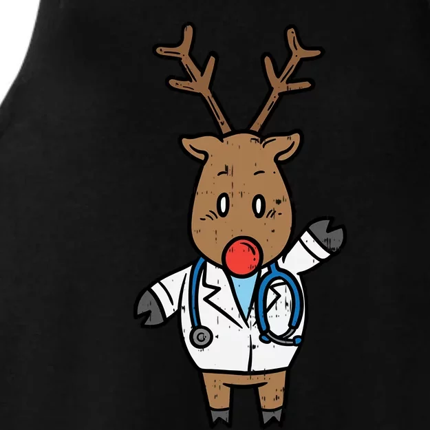 Reindeer Doctor Nurse Stethoscope Medical Christmas Gift Ladies Tri-Blend Wicking Tank