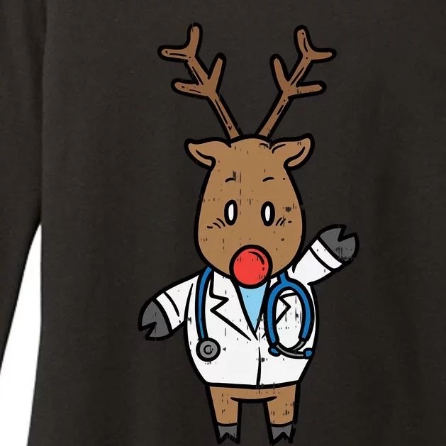 Reindeer Doctor Nurse Stethoscope Medical Christmas Gift Womens CVC Long Sleeve Shirt