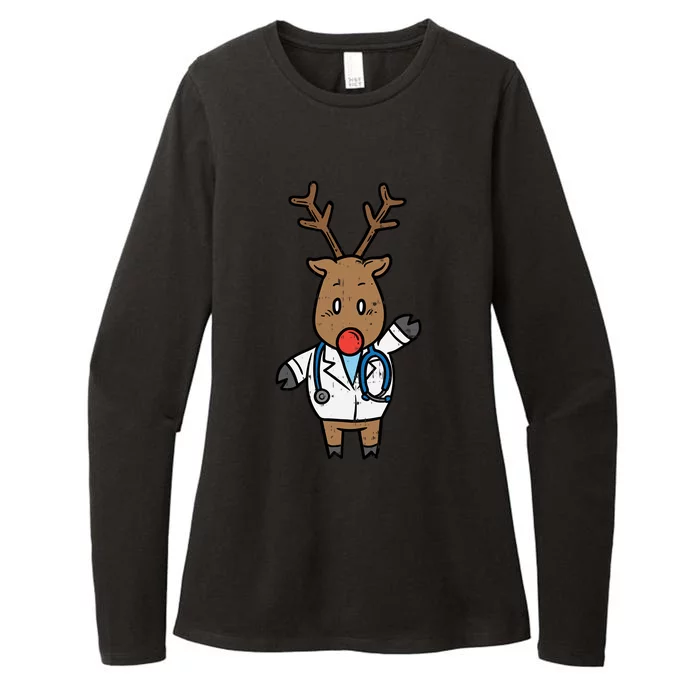 Reindeer Doctor Nurse Stethoscope Medical Christmas Gift Womens CVC Long Sleeve Shirt