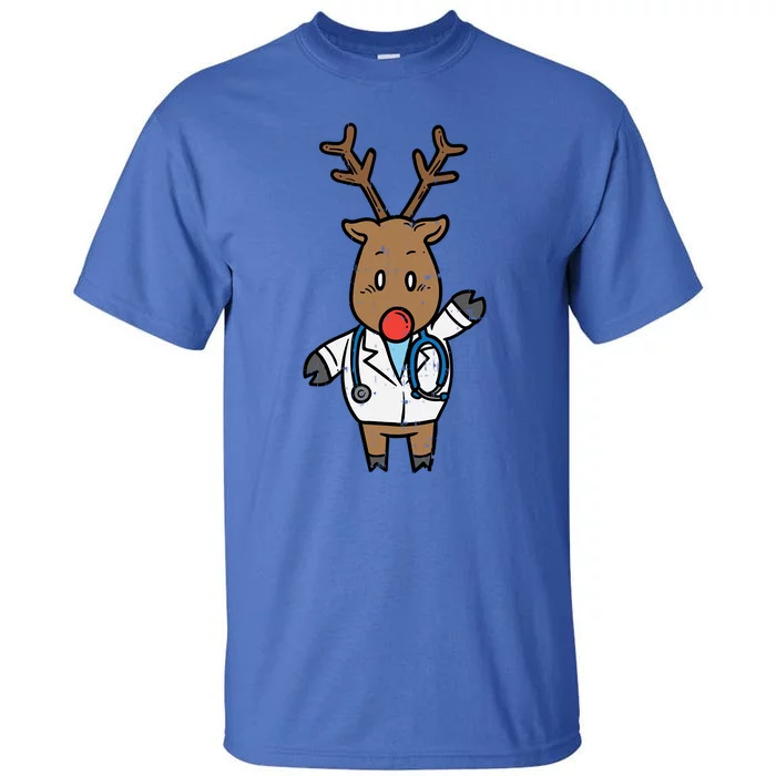 Reindeer Doctor Nurse Stethoscope Medical Christmas Gift Tall T-Shirt