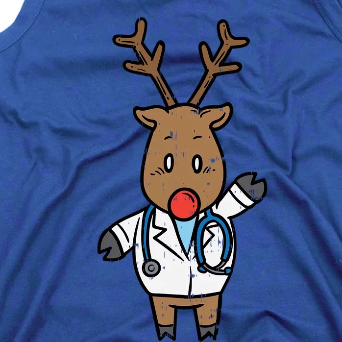 Reindeer Doctor Nurse Stethoscope Medical Christmas Gift Tank Top