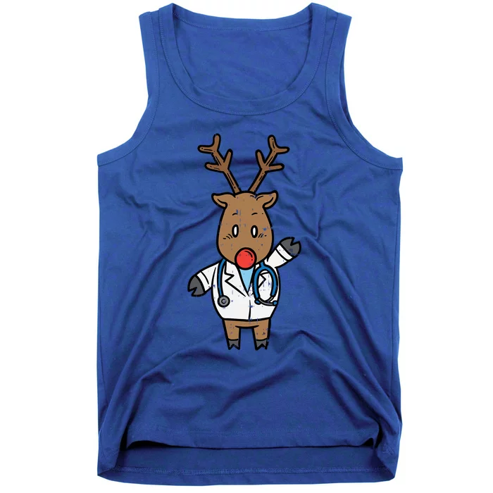 Reindeer Doctor Nurse Stethoscope Medical Christmas Gift Tank Top