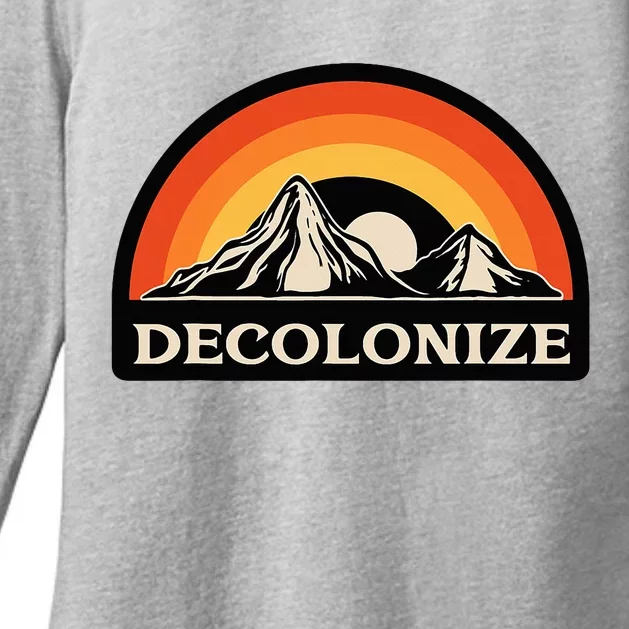 Retro Decolonize Native American Social Justice Civil Rights Womens CVC Long Sleeve Shirt