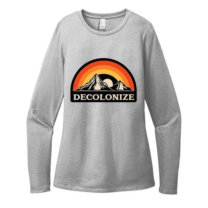 Retro Decolonize Native American Social Justice Civil Rights Womens CVC Long Sleeve Shirt