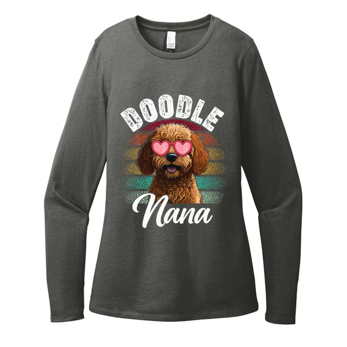 Retro Doodle Nana Goldendoodle Dog Lover Mothers Day Womens CVC Long Sleeve Shirt