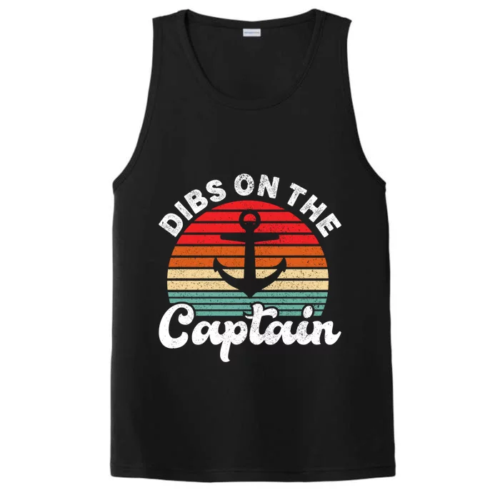 Retro Dibs On The Captain Funny Captain Cool Gift Performance Tank