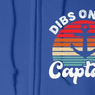 Retro Dibs On The Captain Funny Captain Cool Gift Full Zip Hoodie