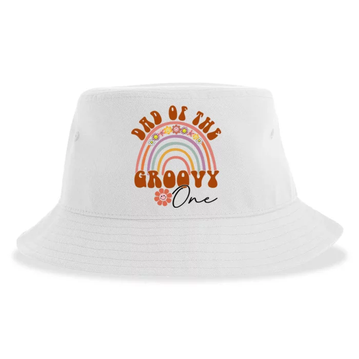 Retro Dad of Groovy one Matching Family 1st Birthday Party Sustainable Bucket Hat