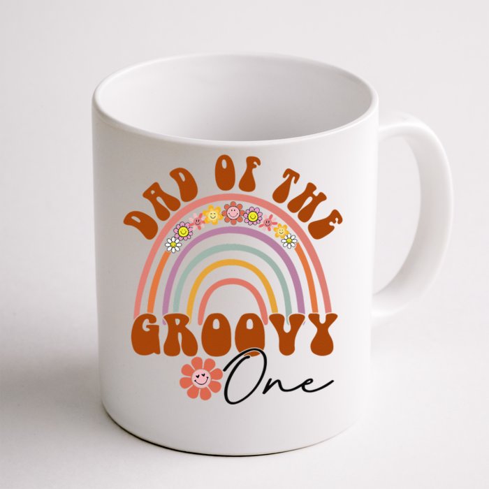 Retro Dad of Groovy one Matching Family 1st Birthday Party Front & Back Coffee Mug