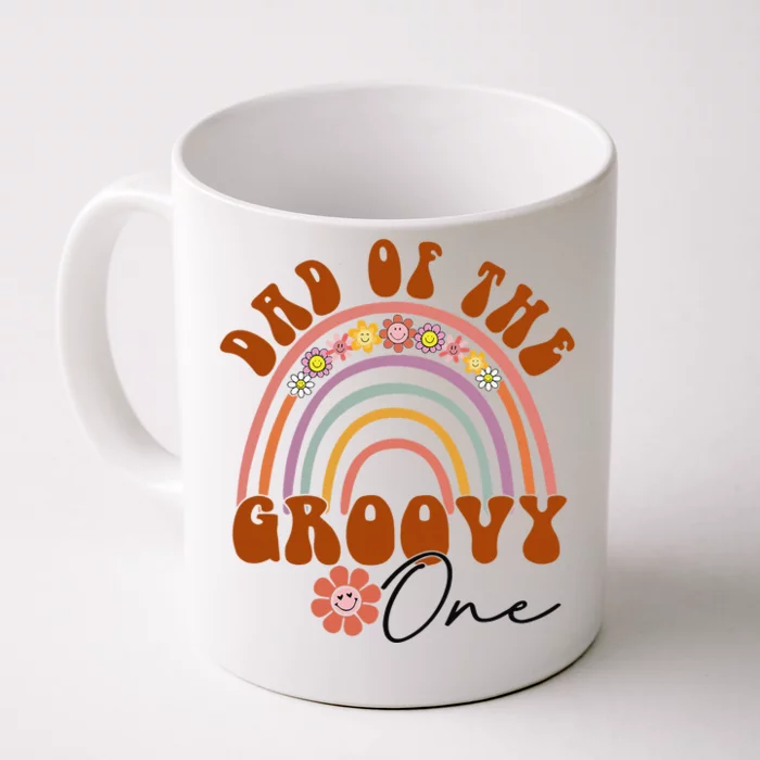 Retro Dad of Groovy one Matching Family 1st Birthday Party Front & Back Coffee Mug