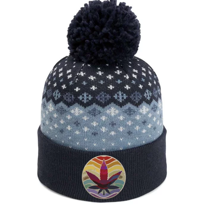 Retro Design Of Marijuana Leaf, Cannabis Weed The Baniff Cuffed Pom Beanie