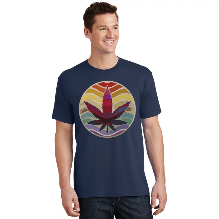 Retro Design Of Marijuana Leaf, Cannabis Weed T-Shirt